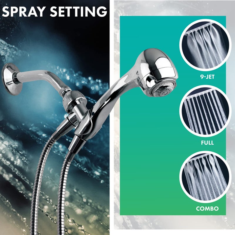 Niagara Conservation Earth Showerhead - Niagara Conservation | Energy & Water Saving Handheld Showerhead (1.75 GPM) High-Efficiency 3-Spray Chrome Fixed Hand Shower Head (N2947CH) - Image 4